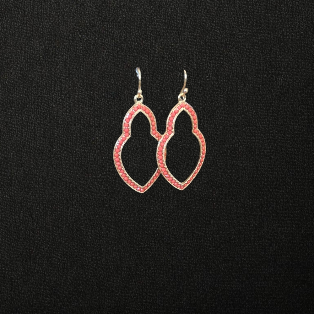 Elegant Coral and Silver Earrings